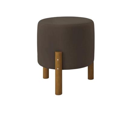 Imagem de Kit 2 Puffs Decorativo Redondo Banqueta Sala Quarto Escritório Pés Madeira Zuppy