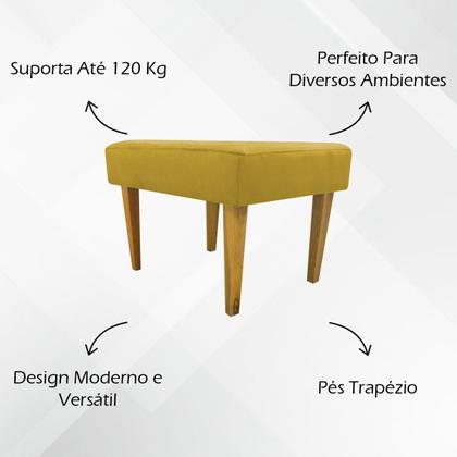 Imagem de Kit 2 Puffs Decorativo Retangular Para Sala Recepção Charme Pé Trapézio Suede Cores