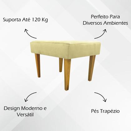 Imagem de Kit 2 Puffs Decorativo Retangular Para Sala Recepção Charme Pé Trapézio Suede Cores