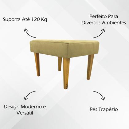 Imagem de Kit 2 Puffs Decorativo Retangular Para Sala Recepção Charme Pé Trapézio Suede Cores