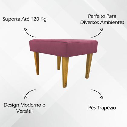 Imagem de Kit 2 Puffs Decorativo Retangular Para Sala Recepção Charme Pé Trapézio Suede Cores