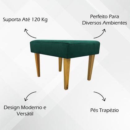 Imagem de Kit 2 Puffs Decorativo Retangular Para Sala Recepção Charme Pé Trapézio Suede Cores
