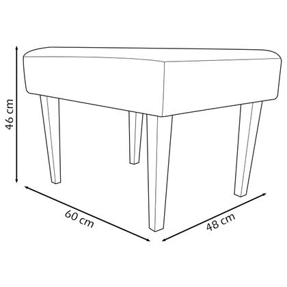 Imagem de Kit 2 Puffs Decorativo Retangular Para Sala Recepção Charme Pé Trapézio Suede Cores