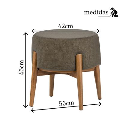 Imagem de Kit 2 Puffs Dual 2 em 1 Acabamento Moderno Vira Mesa de Apoio Linho Chumbo