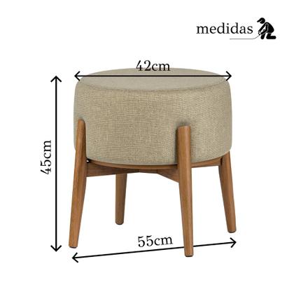 Imagem de Kit 2 Puffs Dual 2 em 1 Acabamento Moderno Vira Mesa de Apoio Linho Cinza