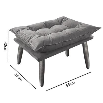 Imagem de Kit 2 Puffs Opala Slim Suede Pés Palito Decorativo - Bela Móveis