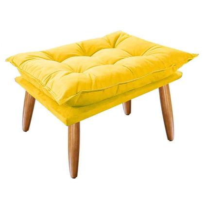 Imagem de Kit 2 Puffs Opala Slim Suede Pés Palito Decorativo - Bela Móveis