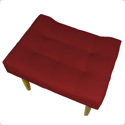 Imagem de Kit 2 Puffs Para Sala Quarto Penteadeira Retangular Requinte Decorativo Suede 