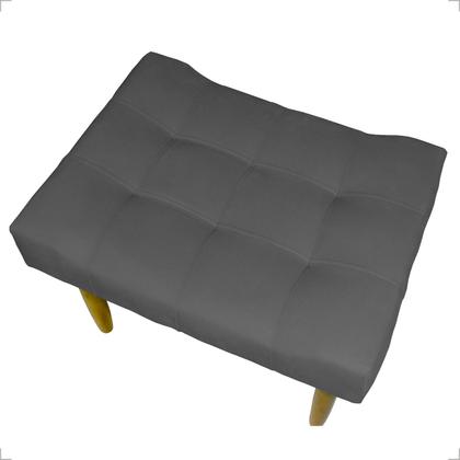 Imagem de Kit 2 Puffs Para Sala Quarto Penteadeira Retangular Requinte Decorativo Suede 