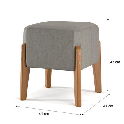 Imagem de Kit 2 Puffs Quadrado Sala Escritorio Ana Decorativo Cinza