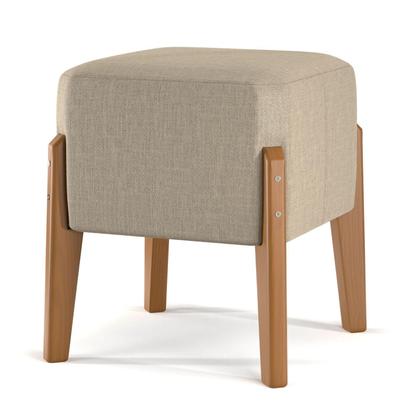 Imagem de Kit 2 Puffs Quadrado Sala Escritorio Ana Decorativo Luxo Barato Bege