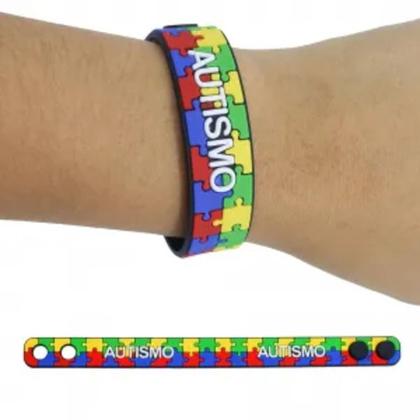 Imagem de Kit 2 Pulseira Autismo Autista Tea Quebra Cabeça id200