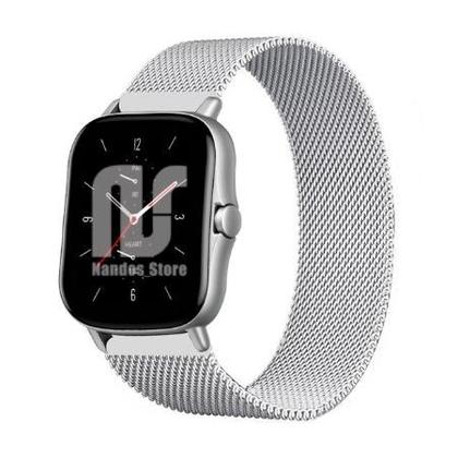 Imagem de Kit 2 Pulseiras em Metal / Aço - Magnética compatíveis com Amazfit GTS / GTS 2 / GTS 2e / GTS 2 mini