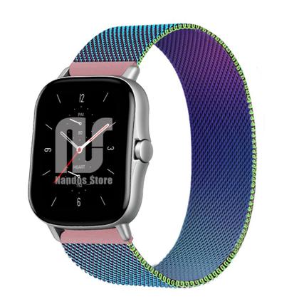 Imagem de Kit 2 Pulseiras em Metal / Aço - Magnética compatíveis com Amazfit GTS / GTS 2 / GTS 2e / GTS 2 mini