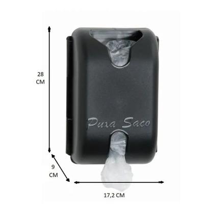 Imagem de Kit 2 Puxa Sacos Dispenser Preto Porta Sacolas Plásticas Adesivo Dupla Face 3M