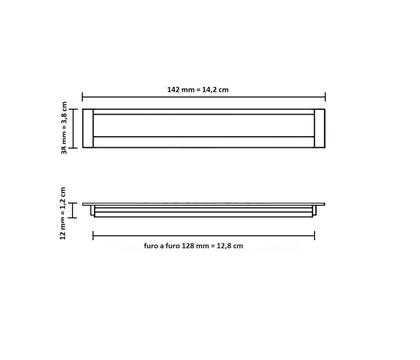 Imagem de Kit 2 puxador concha dourado il155 metal 128mm c/ parafusos