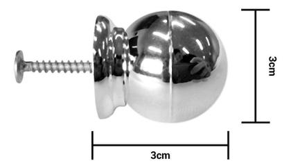 Imagem de Kit 2 Puxador Para Moveis Cromado Plastico Bola 620 Gaveta