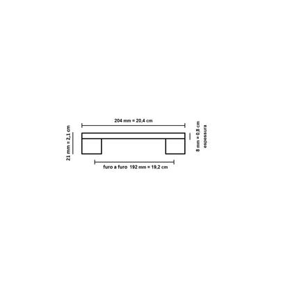 Imagem de Kit 2 puxador preto fosco il 950 italy line metal 192mm c/ parafusos