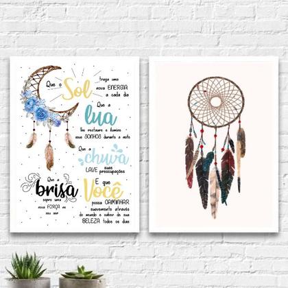 Imagem de Kit 2 Quadros Benção Apache 33x24cm - com vidro