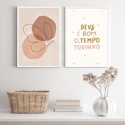 Imagem de Kit 2 Quadros Borboleta 33x24cm - com Vidro