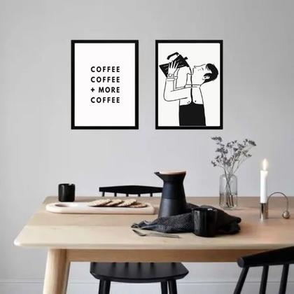 Imagem de Kit 2 Quadros Café - More Coffee 45x34cm