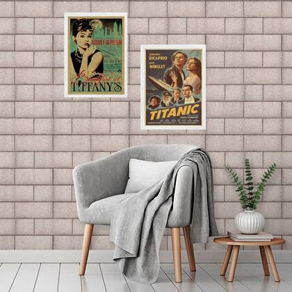 Imagem de Kit 2 Quadros Cartazes Filmes Antigos 45x34cm