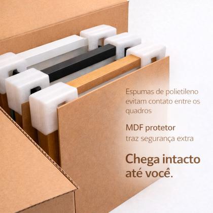 Imagem de Kit 2 Quadros Decorativos 50x70 cm Moldura e Vidro Para Sala Quarto Escritório Hall Folhagem