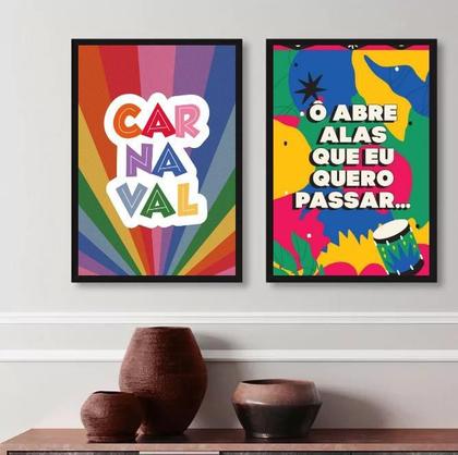 Imagem de Kit 2 Quadros Decorativos Carnaval- Ô Abre Alas 45X34Cm