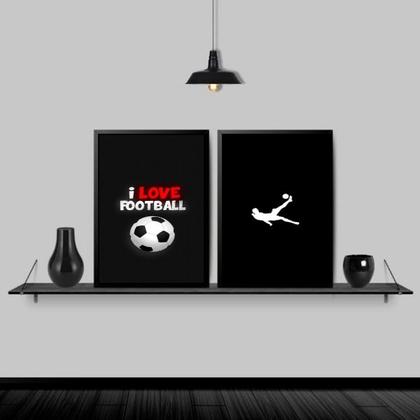 Imagem de Kit 2 Quadros Decorativos Futebol 24x18cm - com vidro