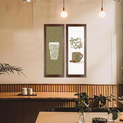 Imagem de Kit 2 Quadros Decorativos Restaurante, Sala De Jantar, Cafeteria, Lanchonetes, Bistrô