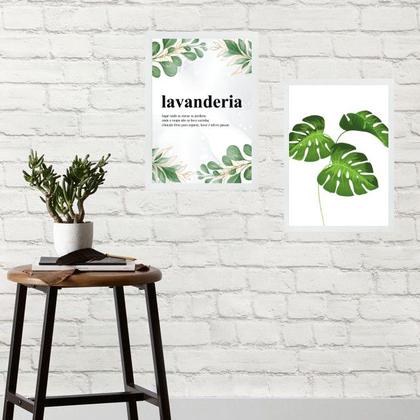 Imagem de Kit 2 Quadros Lavanderia - Plantas 24x18cm