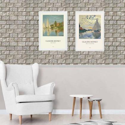 Imagem de Kit 2 Quadros Monet - Regatas 33x24cm