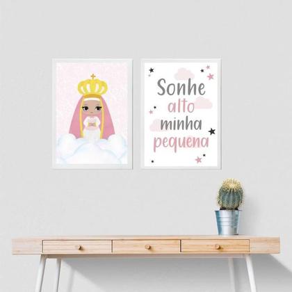 Imagem de Kit 2 Quadros Nossa Senhora Baby 45X34Cm - Com Vidro