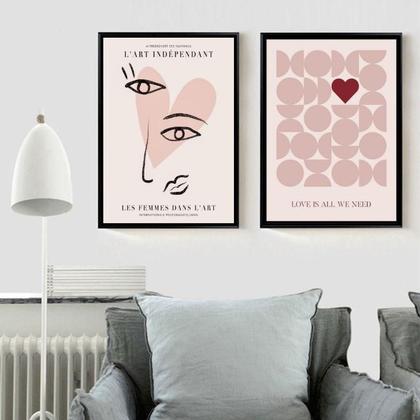 Imagem de Kit 2 Quadros Picasso E Bauhaus - The Love 45X34Cm