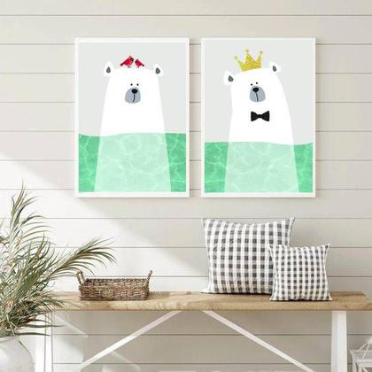 Imagem de Kit 2 Quadros Sea Bear 33x24cm - com vidro