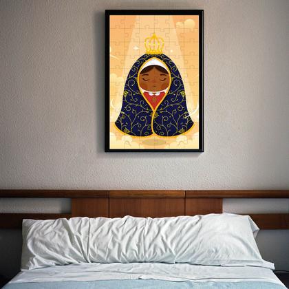 Imagem de Kit 2 Quebra-Cabeça Infantis Anjo de Guarda e Nossa Senhora de 60 Peças