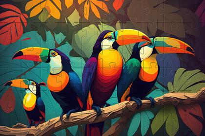 Imagem de Kit 2 Quebra-Cabeças Cognitivos Amor de Aves 60 peças