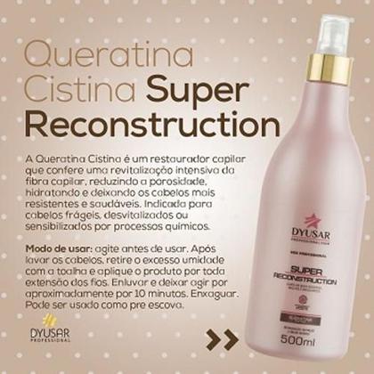 Imagem de Kit 2 Queratina Cistina Super Reconstruction Dyusar 500 Ml