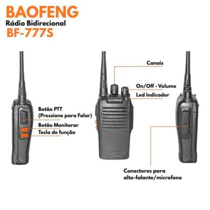 Imagem de Kit 2 Rádio Baofeng BF-777S  Rádio Portátil UHF 420-450MHz com Bateria de Longa Duração