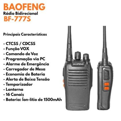 Imagem de Kit 2 Rádio Baofeng BF-777S  Rádio Portátil UHF 420-450MHz com Bateria de Longa Duração