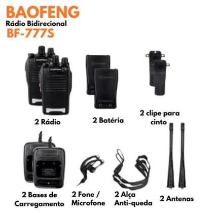 Imagem de Kit 2 Rádio Baofeng BF-777S  Rádio Portátil UHF 420-450MHz com Bateria de Longa Duração