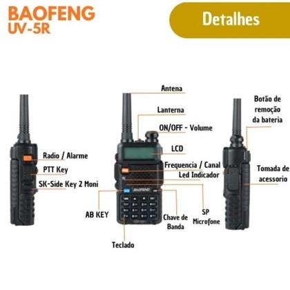 Imagem de KIT 2 Rádio Comunicador Baofeng UV-5R Walkie Talkie Alcance Longo  Polícia, Segurança, Eventos