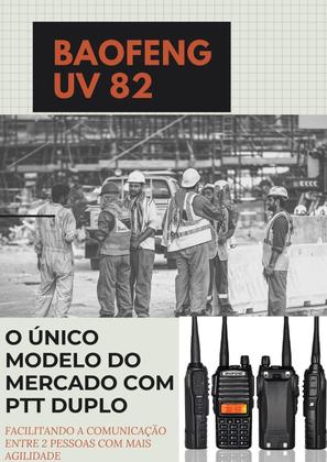 Imagem de Kit 2 Rádio Comunicador Baofeng UV82 Profissional VHF UHF FM