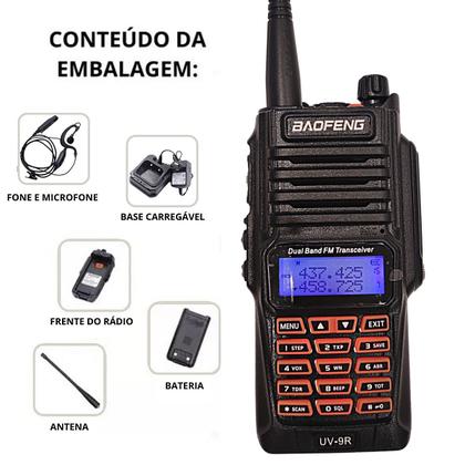 Imagem de Kit 2 Radio Comunicador Walk Talk Baofeng UV9R Longo Alcance Dual Band a Prova dágua 10w