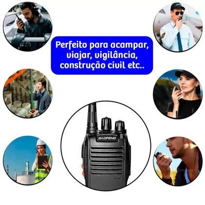 Imagem de kit 2 rádios comunicador Alcance 12 Km 16 Canais BF 777S Profissional recarregável rádio segurança baofeng