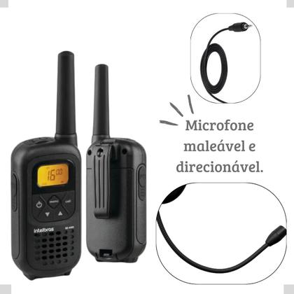 Imagem de Kit 2 Rádios Comunicadores Intelbras Rc4000 Com Fones de Ouvido Função Vox