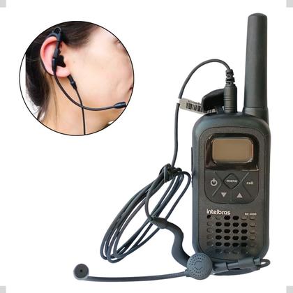 Imagem de Kit 2 Rádios Comunicadores Intelbras Rc4000 Com Fones de Ouvido Função Vox