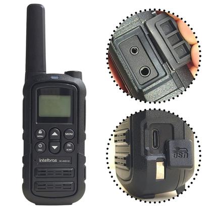 Imagem de Kit 2 Rádios Comunicadores Intelbras Rc4002 G2 Com Fones concha