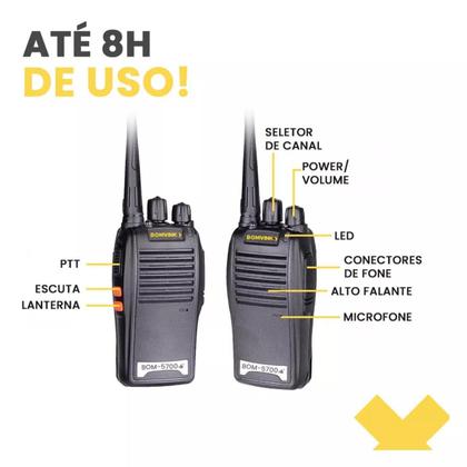 Imagem de Kit 2 Rádios Walk Talk Comunicador 16ch Ht Uhf 400-470mhz