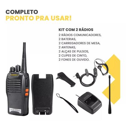 Imagem de Kit 2 Rádios Walk Talk Comunicador 16ch Ht Uhf 400-470mhz